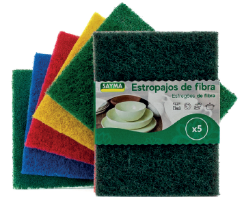 Ref. 65 - 5 estropajos fibra colores